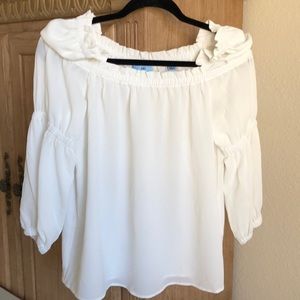 Cece by Cynthia Steffe, white ruffle 3/4